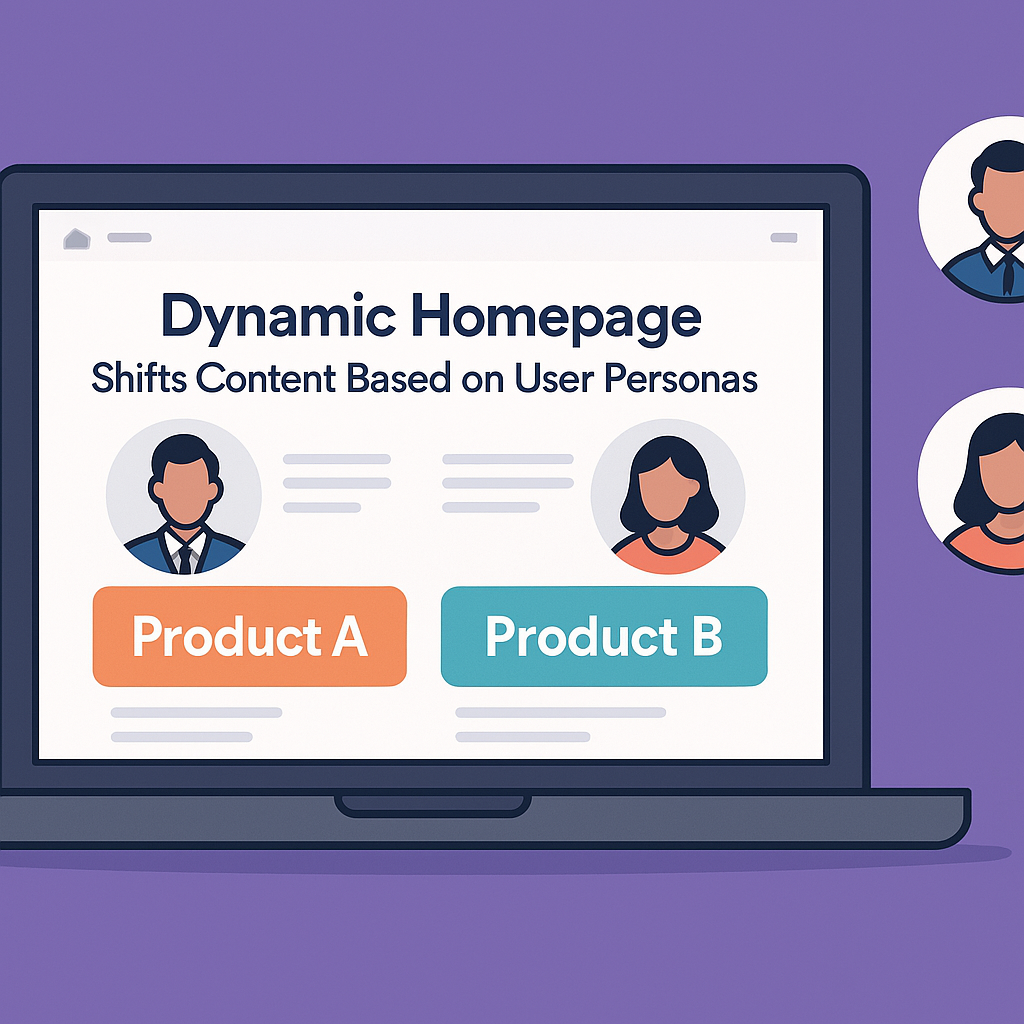 A dynamic homepage demo shifts content based on user personas